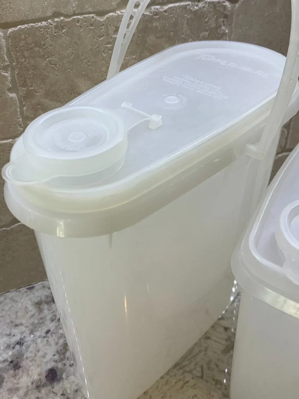 Tupperware 2 QT Slimline Pitcher + 4 cup Stor N Pour - set of 2